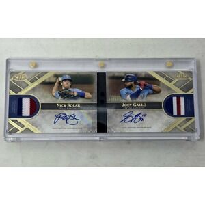 2021 Topps Tier One Dual Auto Relics Book Nick Solak And Joey Gallo #/10 Rangers